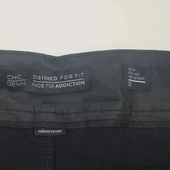 NWT Chic Denim Women's Skylar Ankle Grazer Black Jeans Sz 20 - Picture 4 of 10